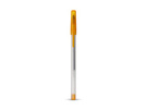 Ручка шариковая с колпачком, полупрозрачный белый/оранжевый, черные чернила
