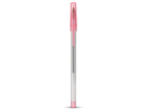 Ручка шариковая с колпачком, полупрозрачный белый/розовый, черные чернила