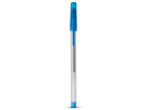 Ручка шариковая с колпачком, полупрозрачный белый/синий, черные чернила