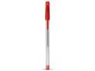Ручка шариковая с колпачком, полупрозрачный белый/красный, черные чернила