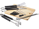 Набор для барбекю: разделочная доска, лопатка, щипцы, нож для мяса, вилка, 4 шампура, 4 ножа столовых для стейка, открывалка