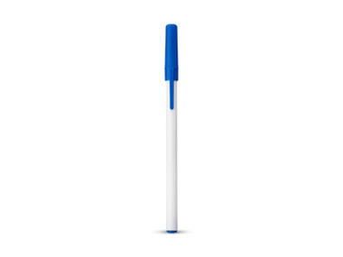 Ручка шариковая с колпачком, белый/синий, черные чернила