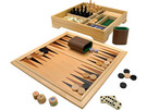 Набор из 6 игр в коробке из дерева: шахматы, нарды, домино, криббидж, игральные кости, игральные карты.