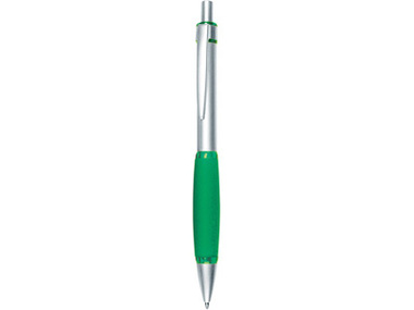 Ручка шариковая «Мелодия» серебристая/зеленая