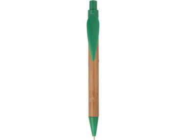Ручка шариковая «Листок» бамбуковая/зеленая