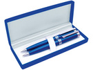Набор «Круиз»: ручка шариковая, карандаш в футляре синий