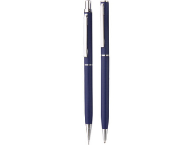 Набор «Тандем»: ручка шариковая, карандаш в футляре синий
