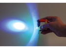 Ручка-трансформер. Складывается в брелок-фонарик с тремя режимами подсветки: светодиодный фонарик, ультрафиолетовый фонарик, фонарик с мигающей разноцветной подсветкой 7 цветов)