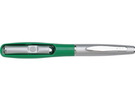 Ручка шариковая с фонариком и магнитом зеленая. Фонарик можно перевернуть и использовать в качестве подветки при включении