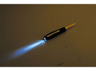 Ручка шариковая с фонариком и магнитом черная. Фонарик можно перевернуть и использовать в качестве подветки при включении