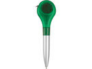Ручка шариковая с рулеткой 1 м и клипсой для крепления на карман зеленая