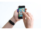Ручка-подвеска на мобильный телефон со стилусом для емкостного экрана серебристая/синяя