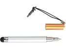 Ручка-подвеска на мобильный телефон со стилусом для емкостного экрана серебристая/золотистая