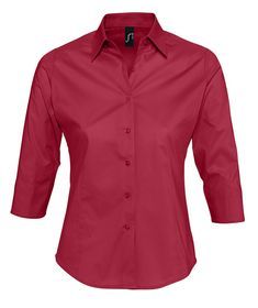 Рубашка женская с рукавом 3/4 EFFECT 140 красная, размер S-L