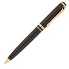 Ручка шариковая Podium с футляром, черная с золотистыми элементами