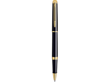 Ручка роллер Waterman модель Hemisphere черная с зол