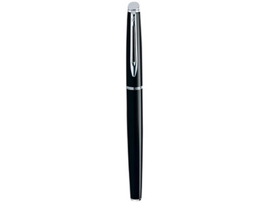 Ручка перьевая Waterman модель Hemisphere черная с серебром в футляре