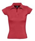 Рубашка поло женская без пуговиц PRETTY 220 красная, размер S–L