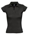 Рубашка поло женская без пуговиц PRETTY 220 черная, размер S–L