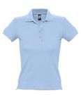 Рубашка поло женская PEOPLE 210 голубая, размер S–L