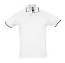 Рубашка поло мужская с контрастной отделкой PRACTICE 270, белый/темно-синий, размер S–XXL