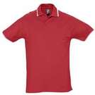 Рубашка поло мужская с контрастной отделкой PRACTICE 270, красный/белый, размер S–XXL