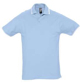Рубашка поло мужская с контрастной отделкой PRACTICE 270, голубой/белый, размер S–XXL
