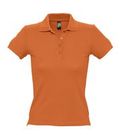 Рубашка поло женская PEOPLE 210 оранжевая, размер S–XL
