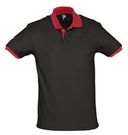 Рубашка поло Prince 190 черная с красным, размер S–XXL