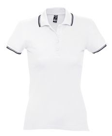 Рубашка поло женская Practice women 270 белая с темно-синим, размер S–XXL