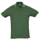 Рубашка поло мужская с контрастной отделкой PRACTICE 270, зеленый/белый, размер S–XXL