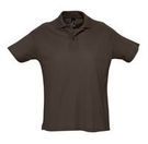 Рубашка поло мужская SUMMER 170 темно-коричневая (шоколад), размер S–XXL