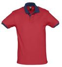 Рубашка поло Prince 190, красная с темно-синим, размер S-XXL