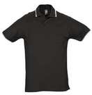 Рубашка поло мужская с контрастной отделкой PRACTICE 270 черная, размер S–XXL
