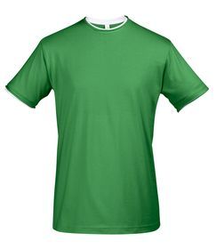 Футболка мужская с контрастной отделкой MADISON 170, насыщенный зеленый/белый, размер M–XXL