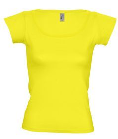 Футболка женская с глубоким вырезом MELROSE 150 лимонно-желтая, размер S–L