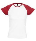 Футболка женская MILKY 150 белая с красным , размер S–L