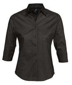 Рубашка женская с рукавом 3/4 EFFECT 140 черная, размер XS–L