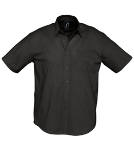 Рубашка мужская с коротким рукавом BRISBANE черная, размер M-XXL