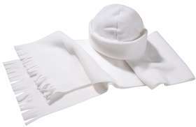 Набор: шарф и шапка, белый